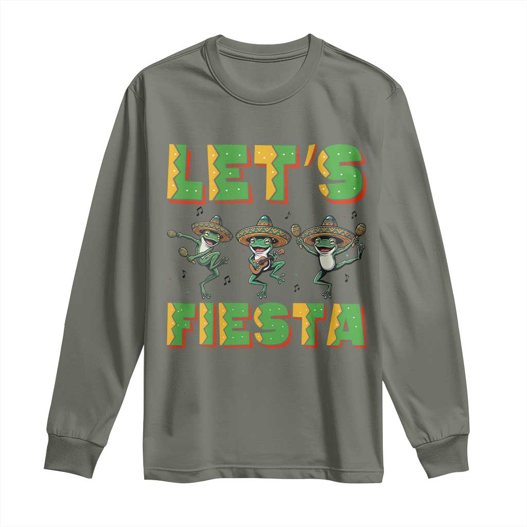 Funny Mariachi Frog Guitar Fiesta Long Sleeve Shirt Cinco De Mayo Gift TS12 Military Green Print Your Wear