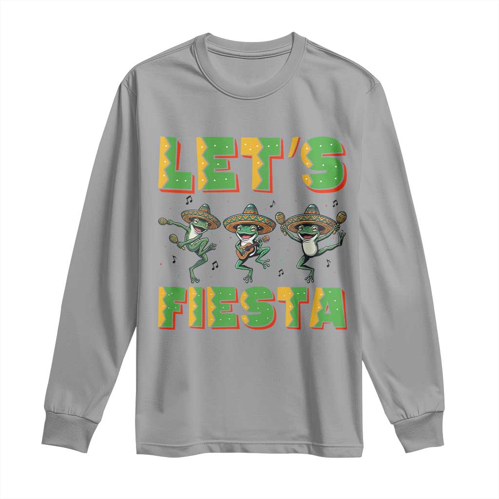 Funny Mariachi Frog Guitar Fiesta Long Sleeve Shirt Cinco De Mayo Gift TS12 Sport Gray Print Your Wear