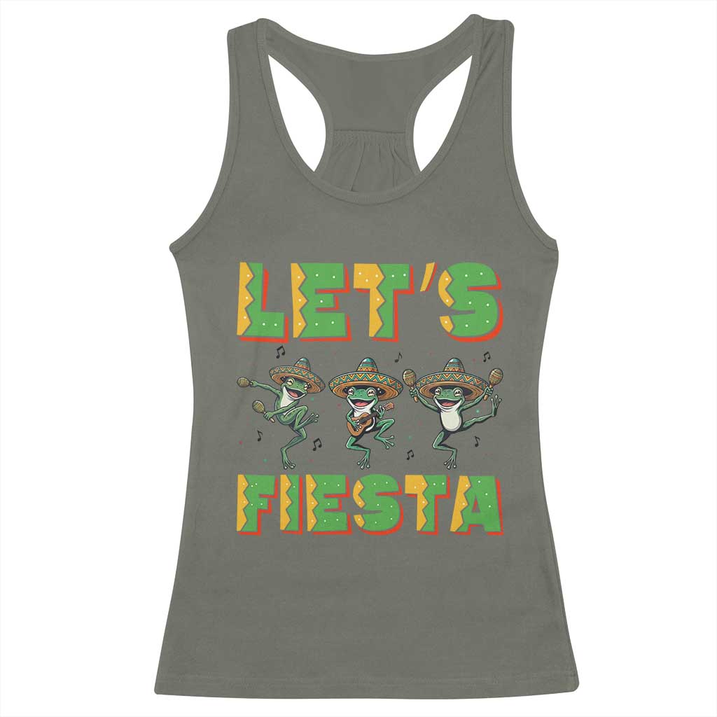 Funny Mariachi Frog Guitar Fiesta Racerback Tank Top Cinco De Mayo Gift TS12 Military Green Print Your Wear