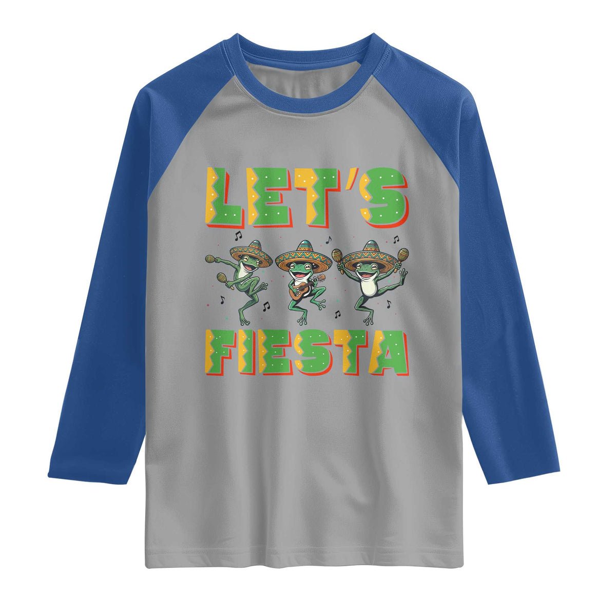 Funny Mariachi Frog Guitar Fiesta Raglan Shirt Cinco De Mayo Gift TS12 Sport Gray Royal Print Your Wear