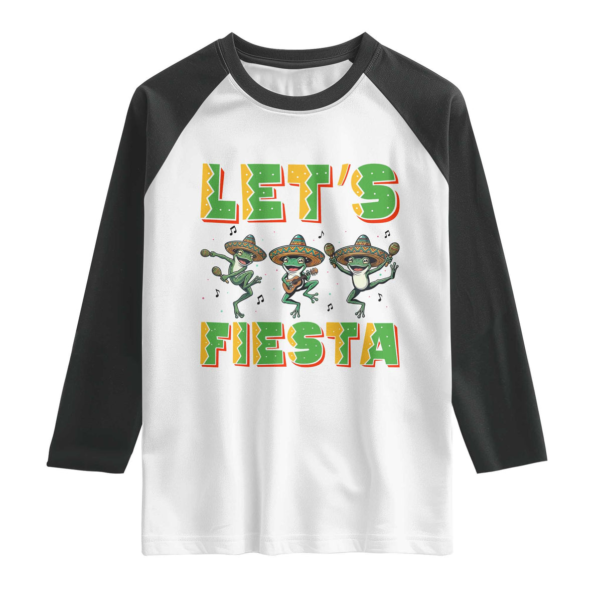 Funny Mariachi Frog Guitar Fiesta Raglan Shirt Cinco De Mayo Gift TS12 White Black Print Your Wear