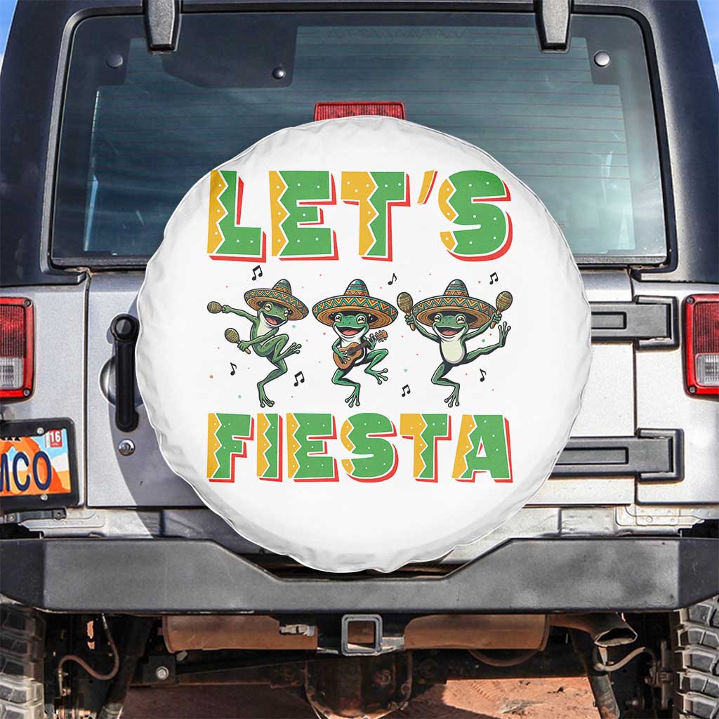 Funny Mariachi Frog Guitar Fiesta Spare Tire Cover Cinco De Mayo Gift TS12 No hole White Print Your Wear