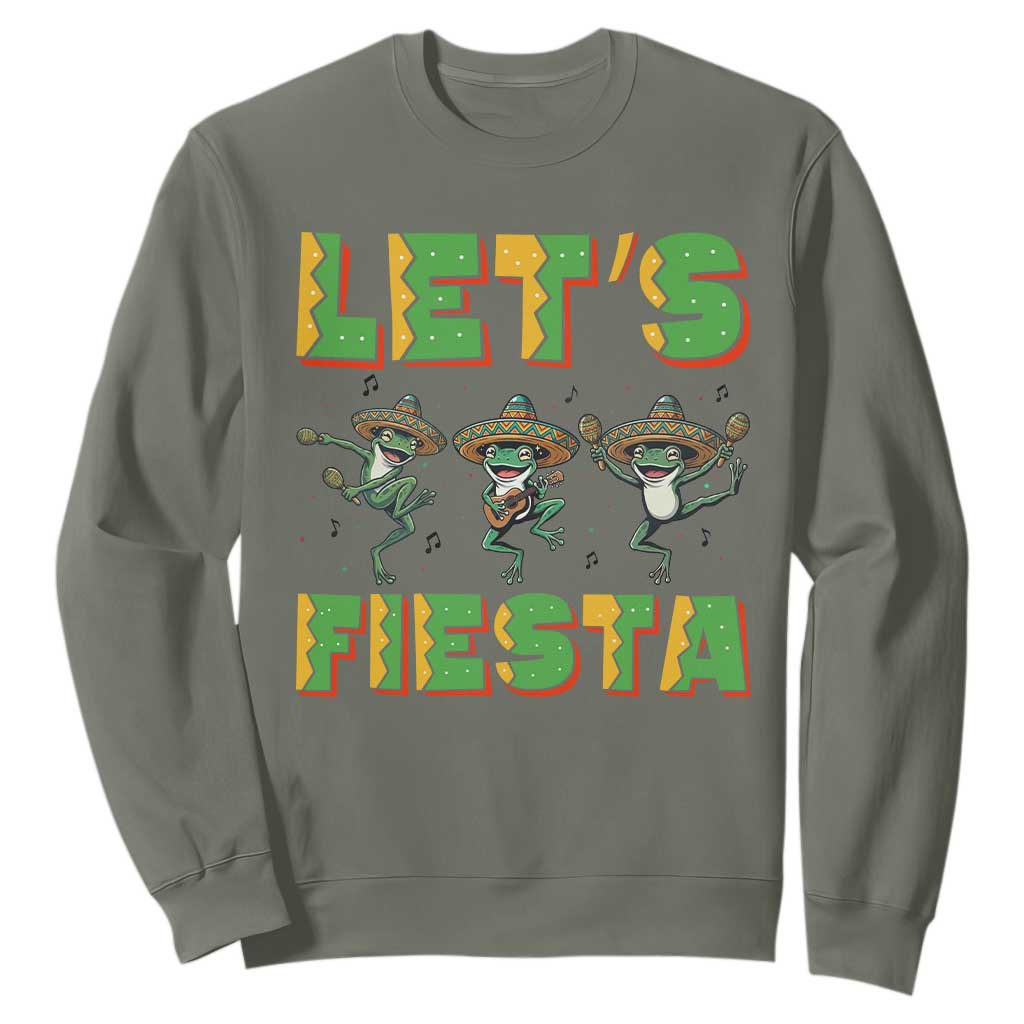 Funny Mariachi Frog Guitar Fiesta Sweatshirt Cinco De Mayo Gift TS12 Military Green Print Your Wear