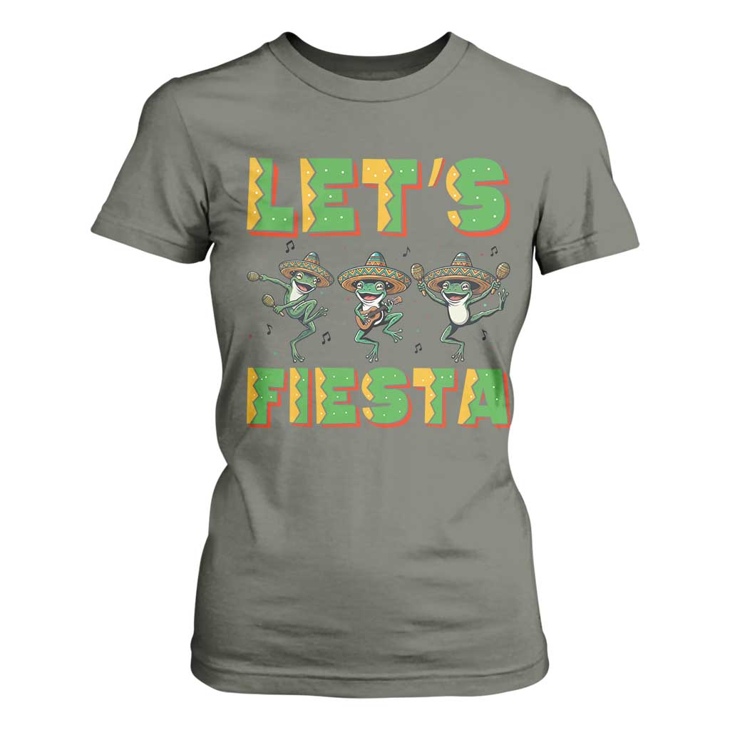 Funny Mariachi Frog Guitar Fiesta T Shirt For Women Cinco De Mayo Gift TS12 Military Green Print Your Wear