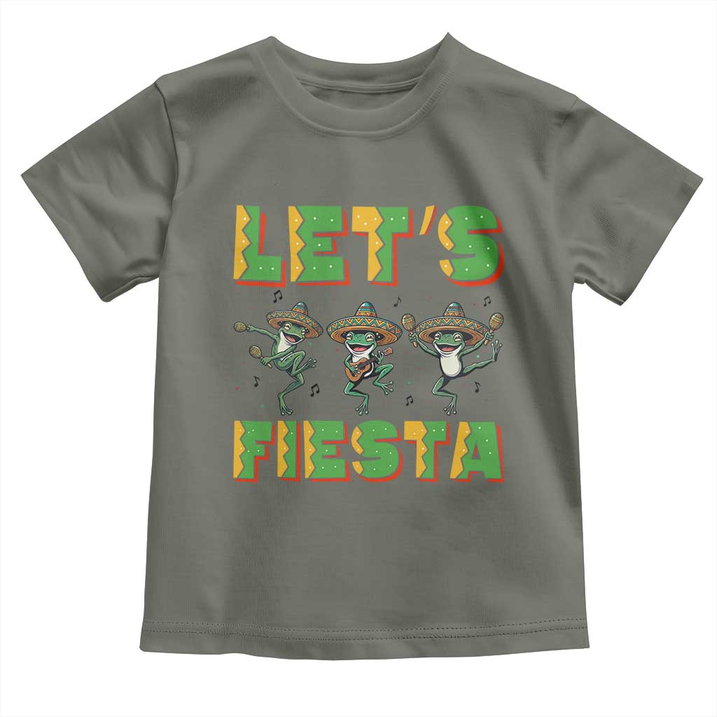 Funny Mariachi Frog Guitar Fiesta Toddler T Shirt Cinco De Mayo Gift TS12 Military Green Print Your Wear