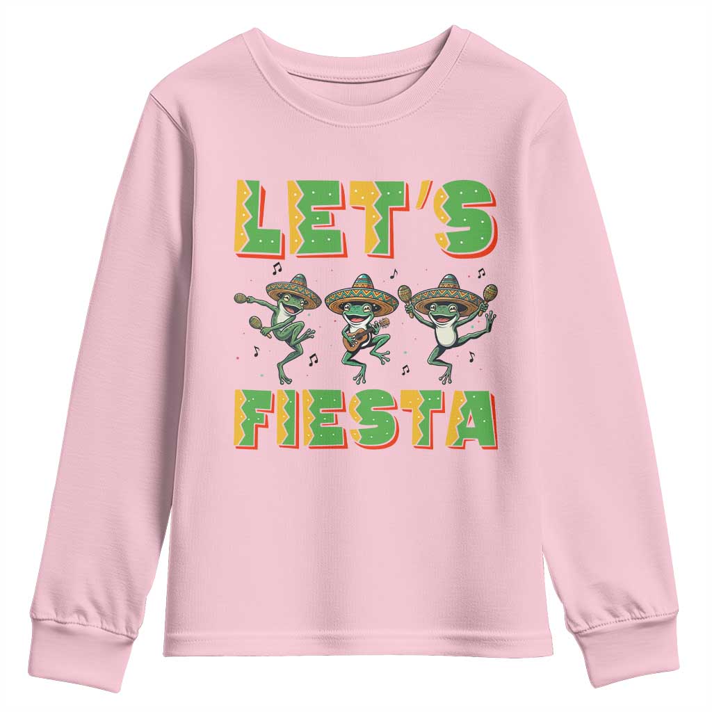 Funny Mariachi Frog Guitar Fiesta Youth Sweatshirt Cinco De Mayo Gift TS12 Light Pink Print Your Wear
