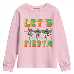 Funny Mariachi Frog Guitar Fiesta Youth Sweatshirt Cinco De Mayo Gift TS12 Light Pink Print Your Wear