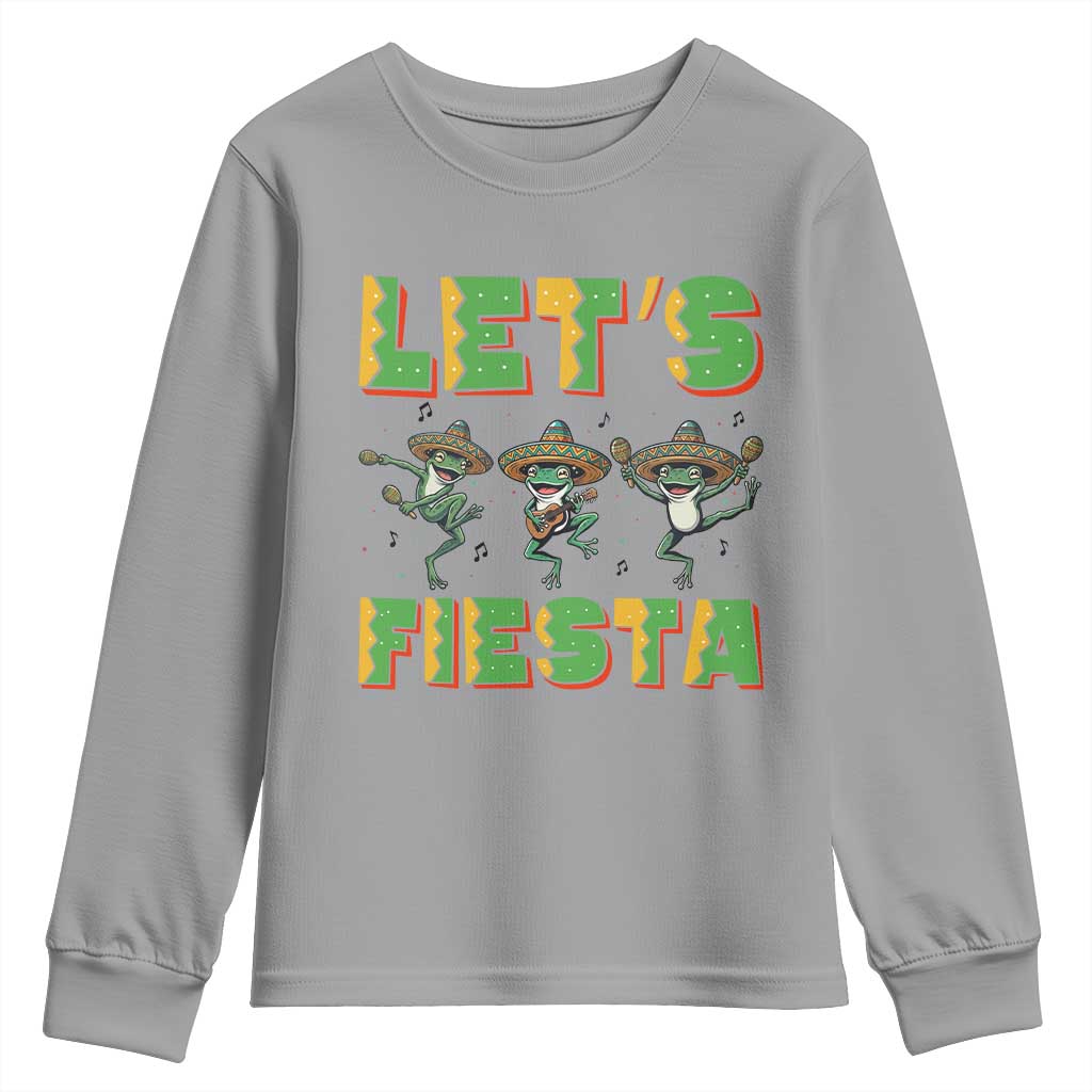 Funny Mariachi Frog Guitar Fiesta Youth Sweatshirt Cinco De Mayo Gift TS12 Sport Gray Print Your Wear
