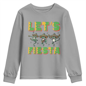 Funny Mariachi Frog Guitar Fiesta Youth Sweatshirt Cinco De Mayo Gift TS12 Sport Gray Print Your Wear