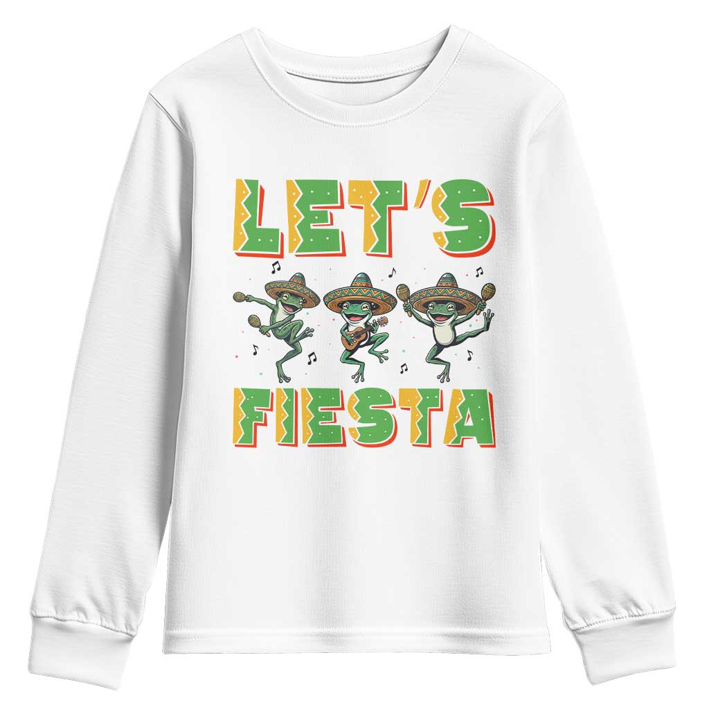 Funny Mariachi Frog Guitar Fiesta Youth Sweatshirt Cinco De Mayo Gift TS12 White Print Your Wear