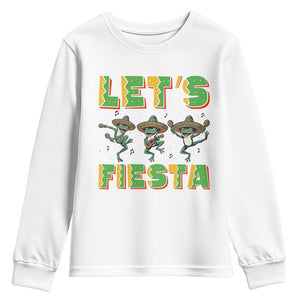 Funny Mariachi Frog Guitar Fiesta Youth Sweatshirt Cinco De Mayo Gift TS12 White Print Your Wear