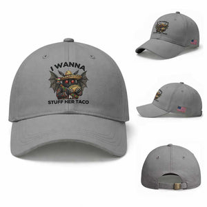 Funny Cinco De Mayo Mothman Baseball Cap I Wanna Stuff Her Taco TS12 Baseball Cap Universal Fit Sport Gray Print Your Wear