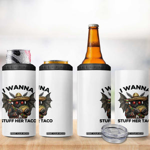 Funny Cinco De Mayo Mothman 4 in 1 Can Cooler Tumbler I Wanna Stuff Her Taco TS12 Print Your Wear