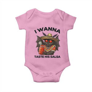 Funny Cinco De Mayo Mothman Baby Onesie I Wanna Taste His Salsa TS12 Light Pink Print Your Wear