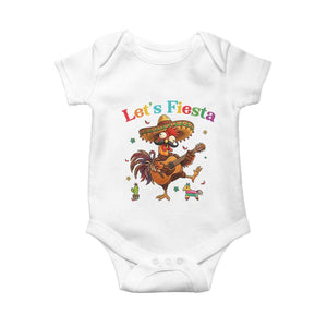 Lets Fiesta Cinco de May Baby Onesie Funny Chicken Playing Guitar TS12 White Print Your Wear