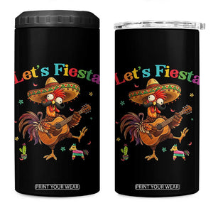 Lets Fiesta Cinco de May 4 in 1 Can Cooler Tumbler Funny Chicken Playing Guitar TS12 One Size: 16 oz Black Print Your Wear
