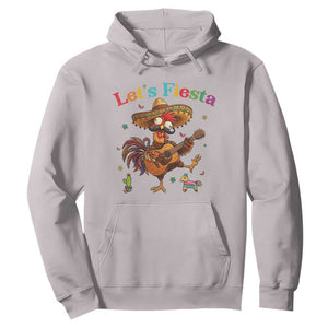 Lets Fiesta Cinco de May Hoodie Funny Chicken Playing Guitar TS12 Ice Gray Print Your Wear