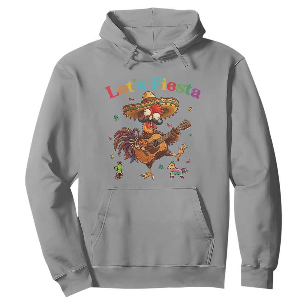 Lets Fiesta Cinco de May Hoodie Funny Chicken Playing Guitar TS12 Sport Gray Print Your Wear