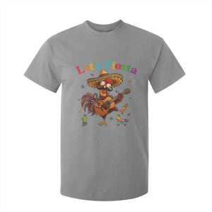 Lets Fiesta Cinco de May T Shirt For Kid Funny Chicken Playing Guitar TS12 Sport Gray Print Your Wear