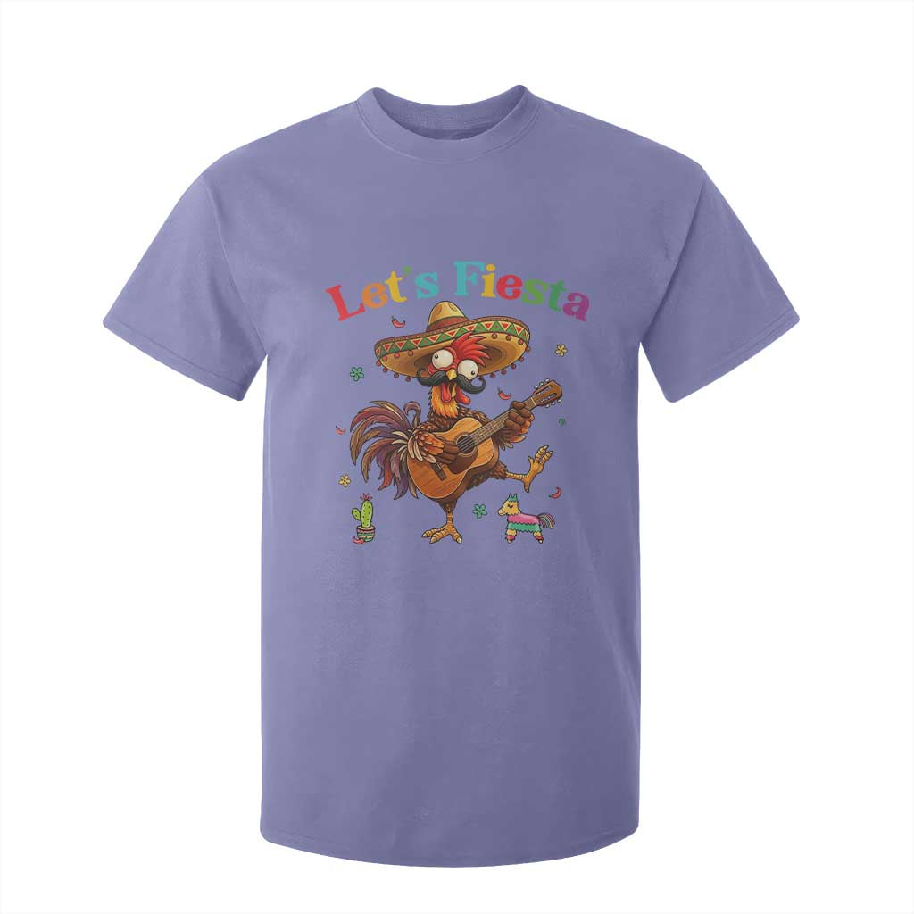 Lets Fiesta Cinco de May T Shirt For Kid Funny Chicken Playing Guitar TS12 Violet Print Your Wear
