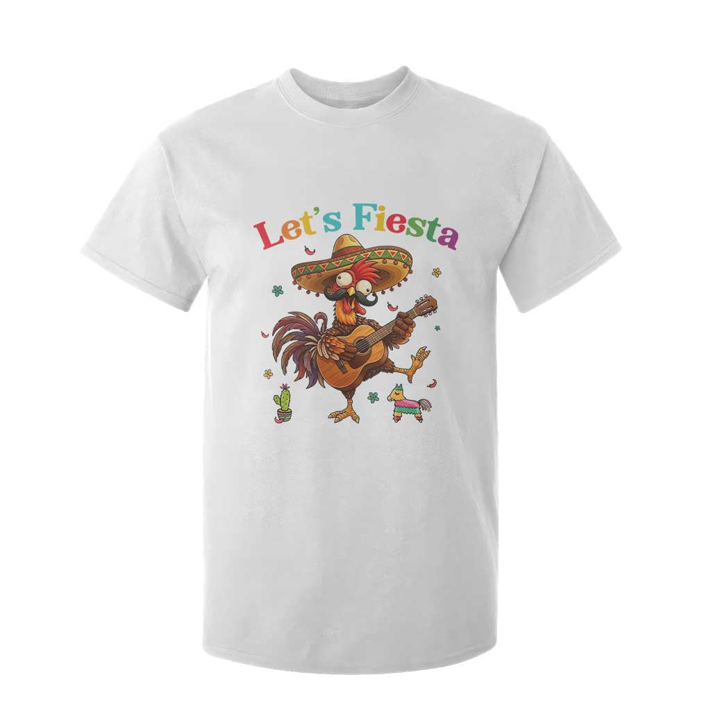 Lets Fiesta Cinco de May T Shirt For Kid Funny Chicken Playing Guitar TS12 White Print Your Wear