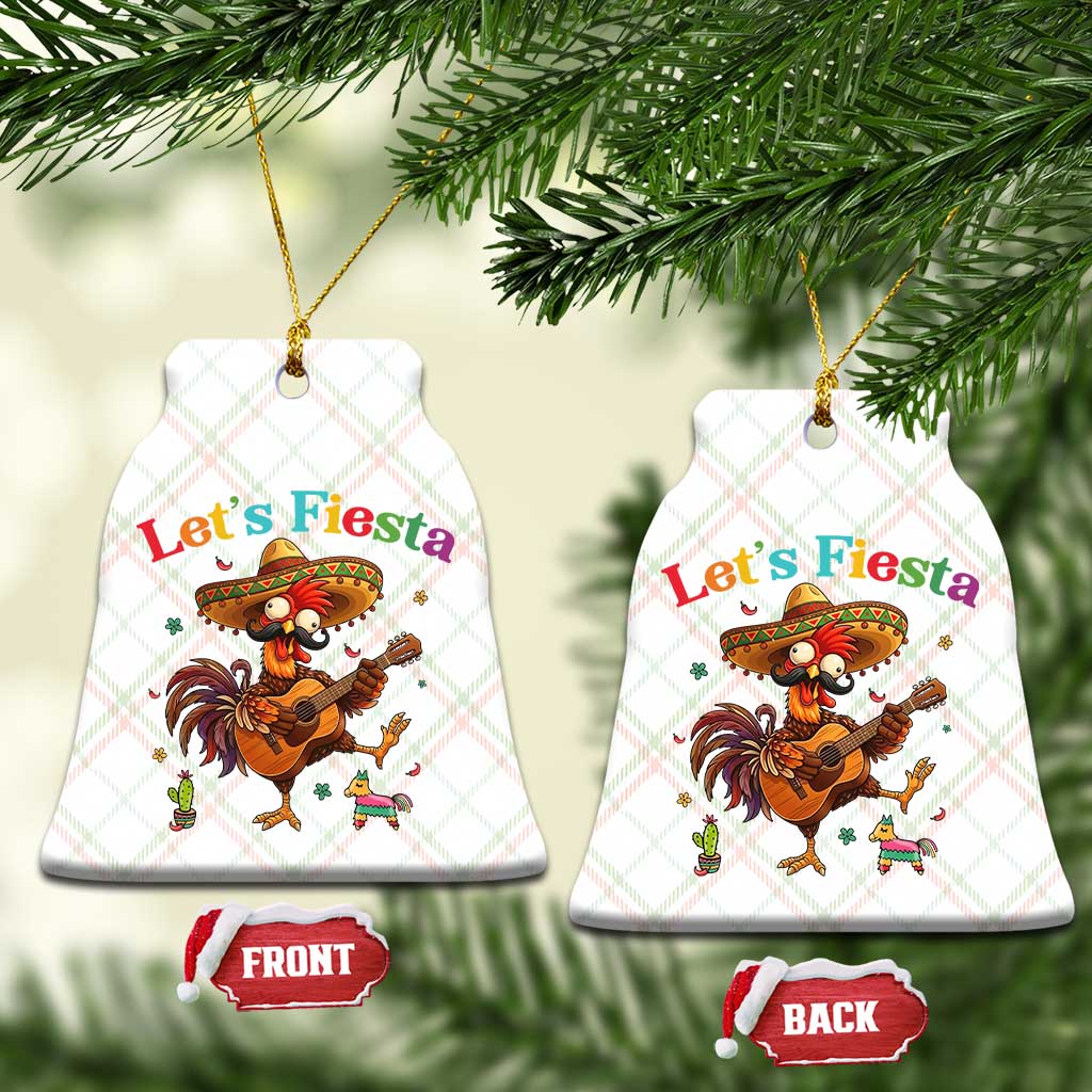Lets Fiesta Cinco de May Ceramic Ornament Funny Chicken Playing Guitar TS12 Print Your Wear