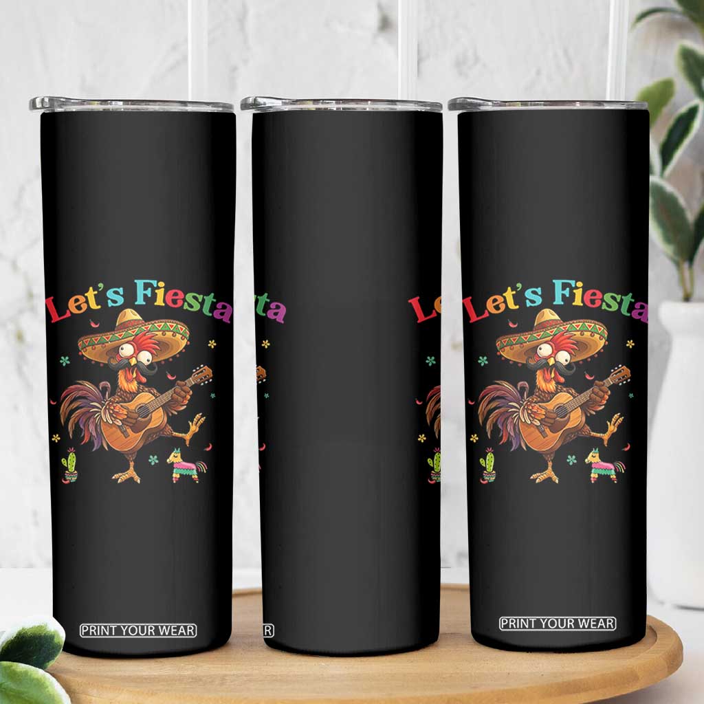 Lets Fiesta Cinco de May Skinny Tumbler Funny Chicken Playing Guitar TS12 Print Your Wear