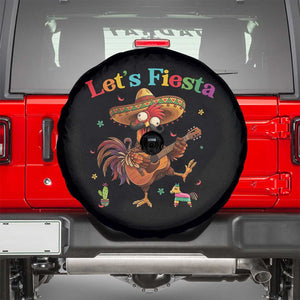 Lets Fiesta Cinco de May Spare Tire Cover Funny Chicken Playing Guitar TS12 White Print Your Wear