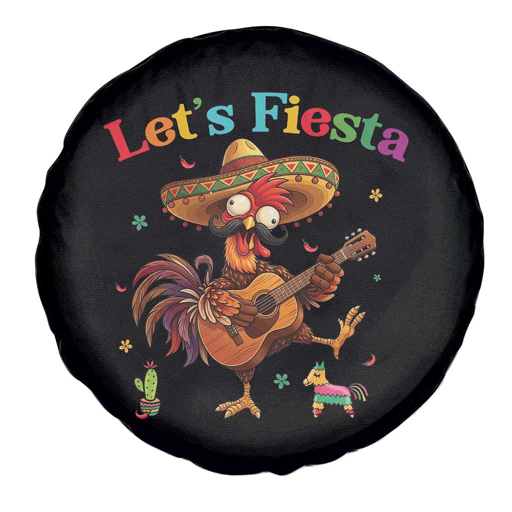Lets Fiesta Cinco de May Spare Tire Cover Funny Chicken Playing Guitar TS12 Print Your Wear