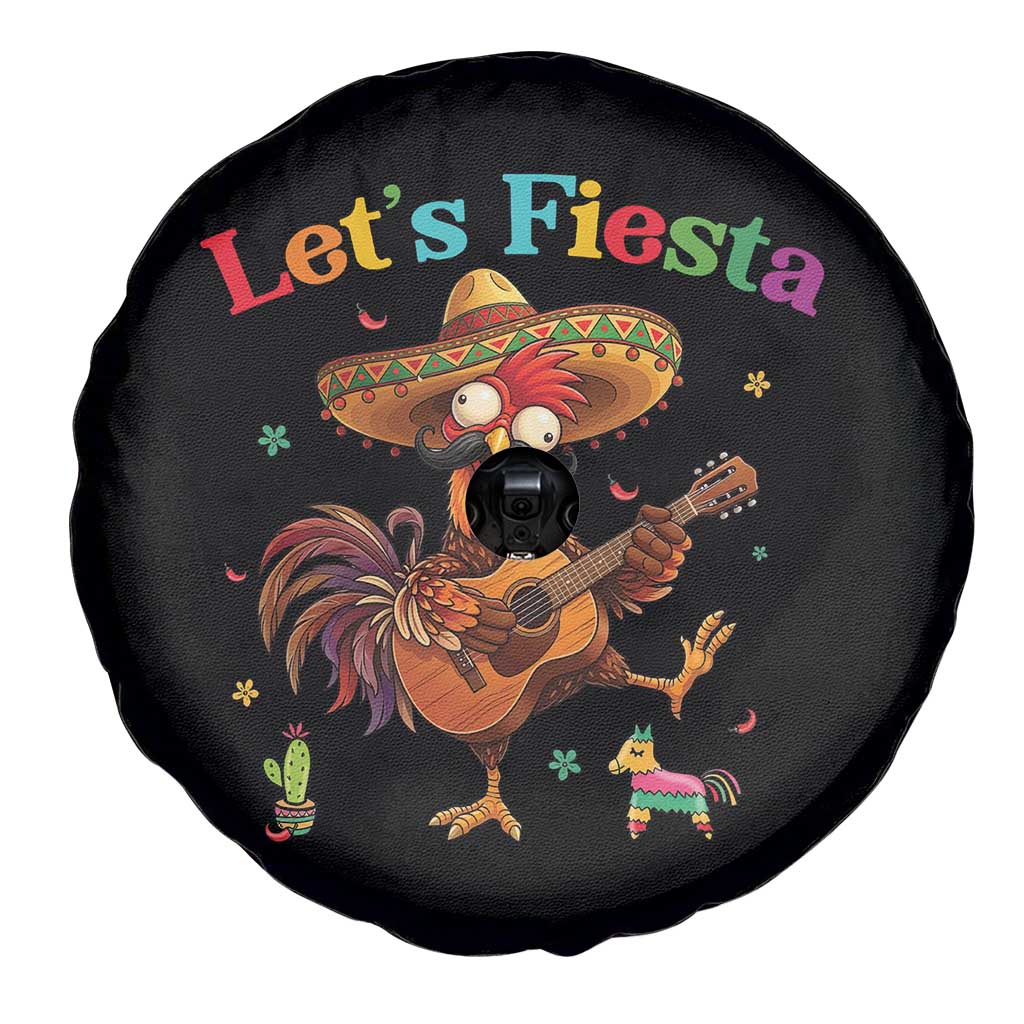 Lets Fiesta Cinco de May Spare Tire Cover Funny Chicken Playing Guitar TS12 Print Your Wear