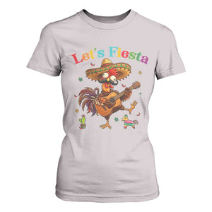 Lets Fiesta Cinco de May T Shirt For Women Funny Chicken Playing Guitar TS12 Ice Gray Print Your Wear