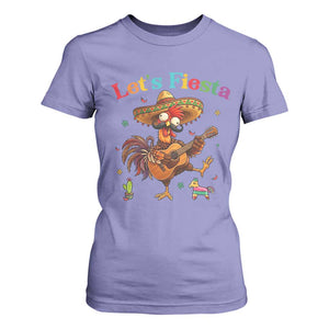 Lets Fiesta Cinco de May T Shirt For Women Funny Chicken Playing Guitar TS12 Violet Print Your Wear