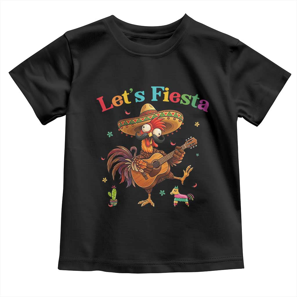 Lets Fiesta Cinco de May Toddler T Shirt Funny Chicken Playing Guitar TS12 Black Print Your Wear