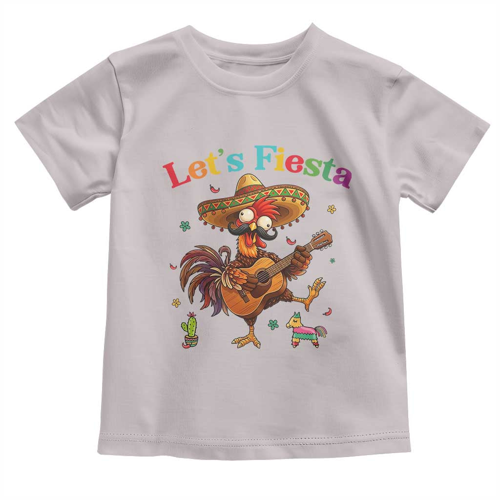 Lets Fiesta Cinco de May Toddler T Shirt Funny Chicken Playing Guitar TS12 Ice Gray Print Your Wear