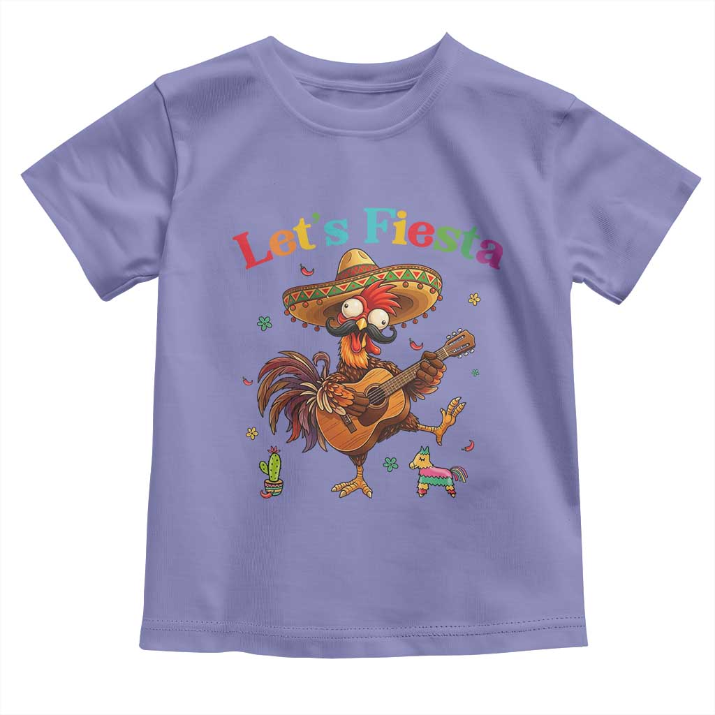 Lets Fiesta Cinco de May Toddler T Shirt Funny Chicken Playing Guitar TS12 Violet Print Your Wear