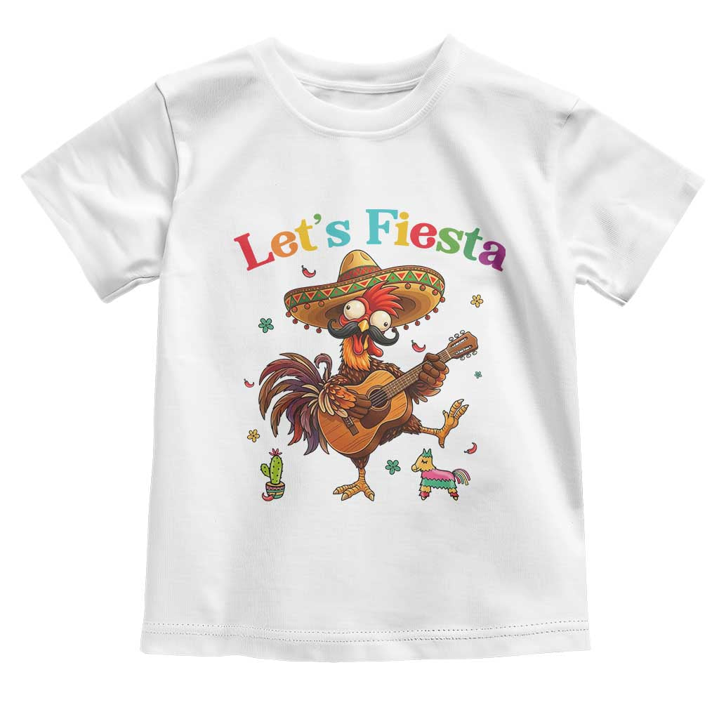 Lets Fiesta Cinco de May Toddler T Shirt Funny Chicken Playing Guitar TS12 White Print Your Wear