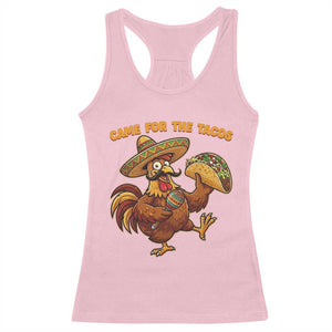Funny Cinco De Mayo Chicken Racerback Tank Top Came For The Tacos TS12 Light Pink Print Your Wear