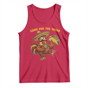 Funny Cinco De Mayo Chicken Tank Top Came For The Tacos TS12 Red Print Your Wear