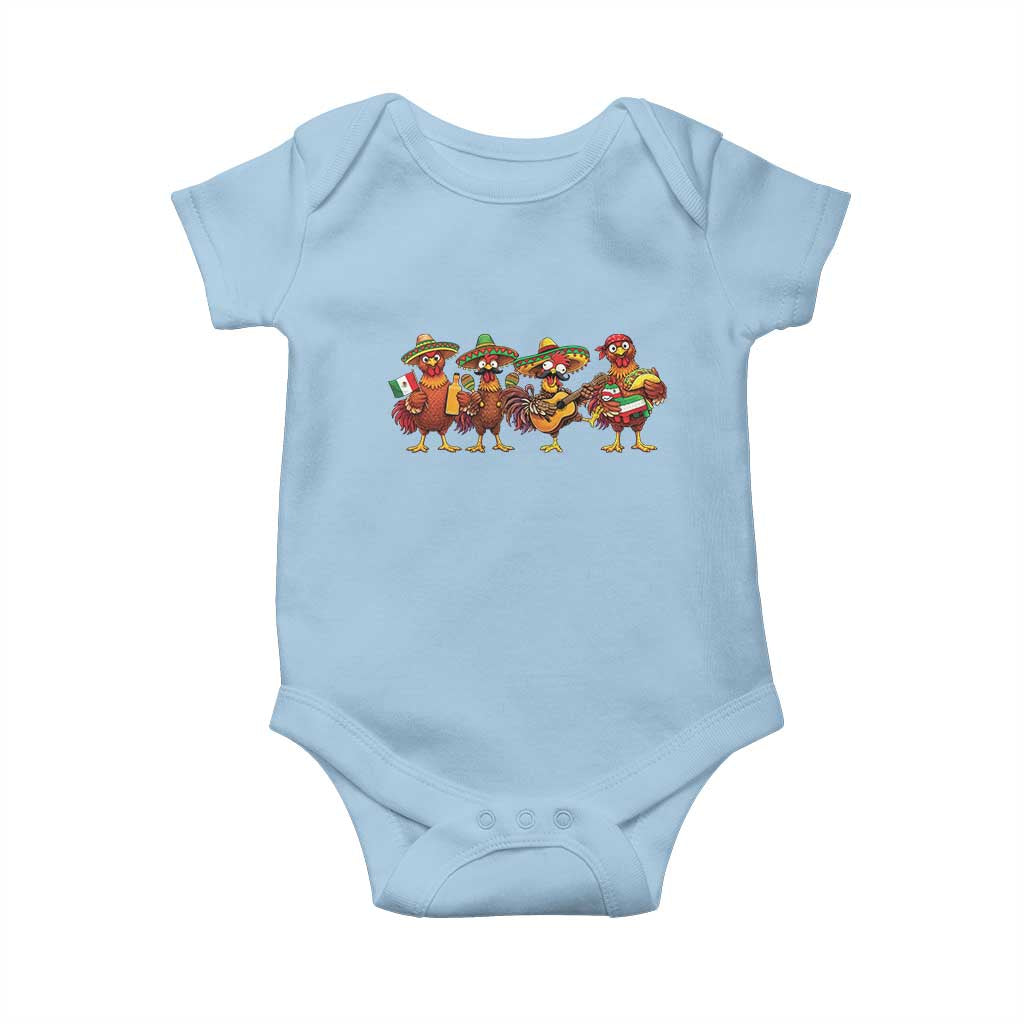 Funny Cinco De Mayo Chicken Squad Baby Onesie Mexican Party Celebration Gift TS12 Light Blue Print Your Wear