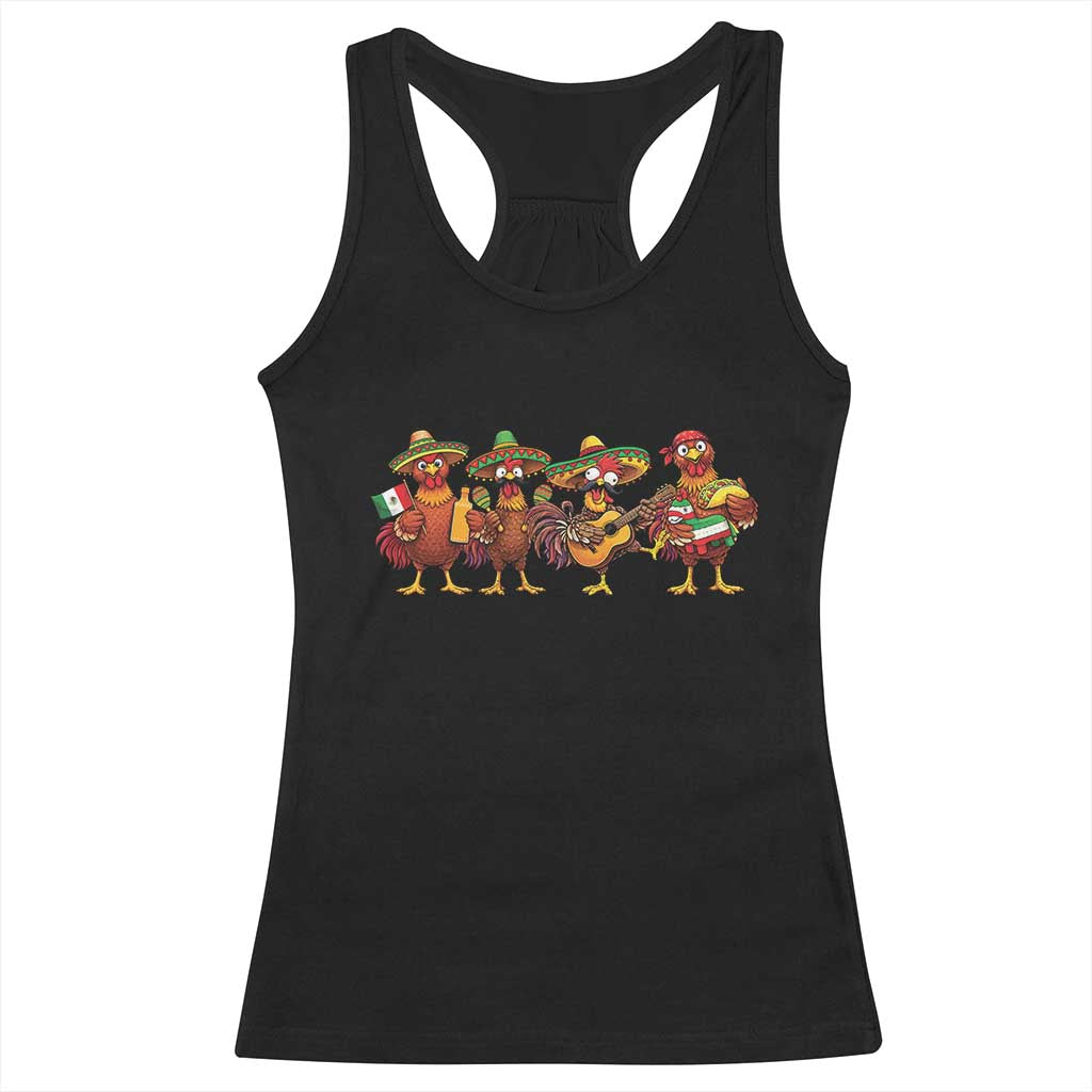 Funny Cinco De Mayo Chicken Squad Racerback Tank Top Mexican Party Celebration Gift TS12 Black Print Your Wear