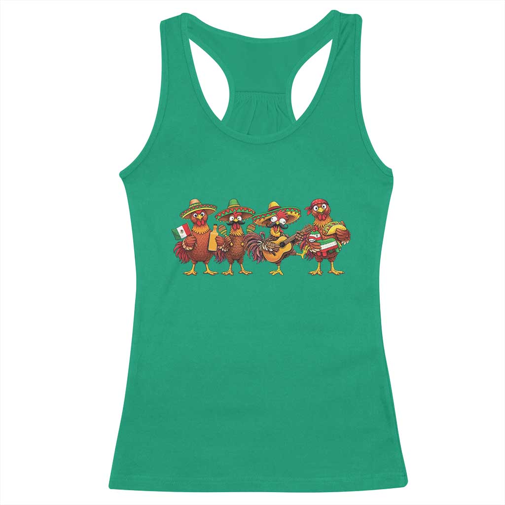 Funny Cinco De Mayo Chicken Squad Racerback Tank Top Mexican Party Celebration Gift TS12 Irish Green Print Your Wear