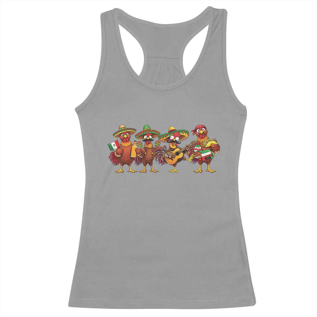 Funny Cinco De Mayo Chicken Squad Racerback Tank Top Mexican Party Celebration Gift TS12 Sport Gray Print Your Wear