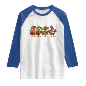 Funny Cinco De Mayo Chicken Squad Raglan Shirt Mexican Party Celebration Gift TS12 White Royal Print Your Wear