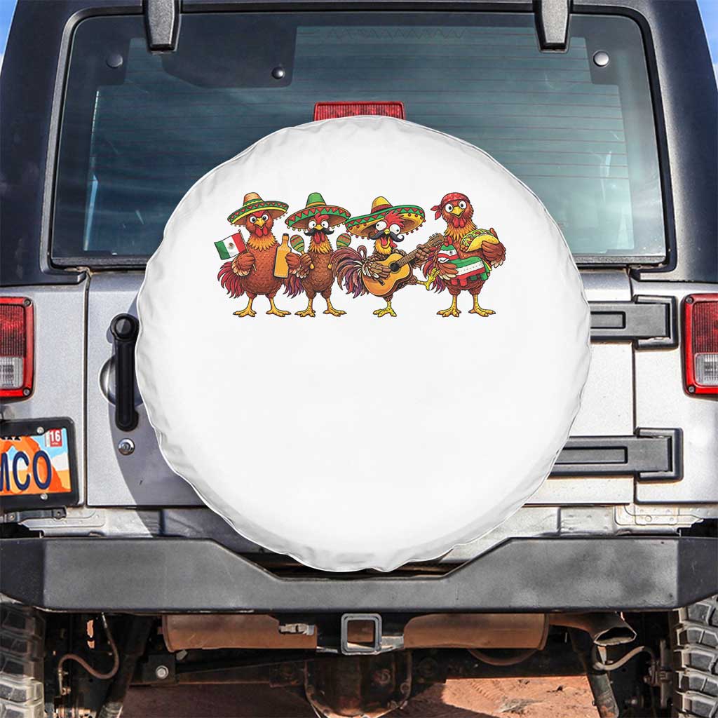 Funny Cinco De Mayo Chicken Squad Spare Tire Cover Mexican Party Celebration Gift TS12 No hole Black Print Your Wear