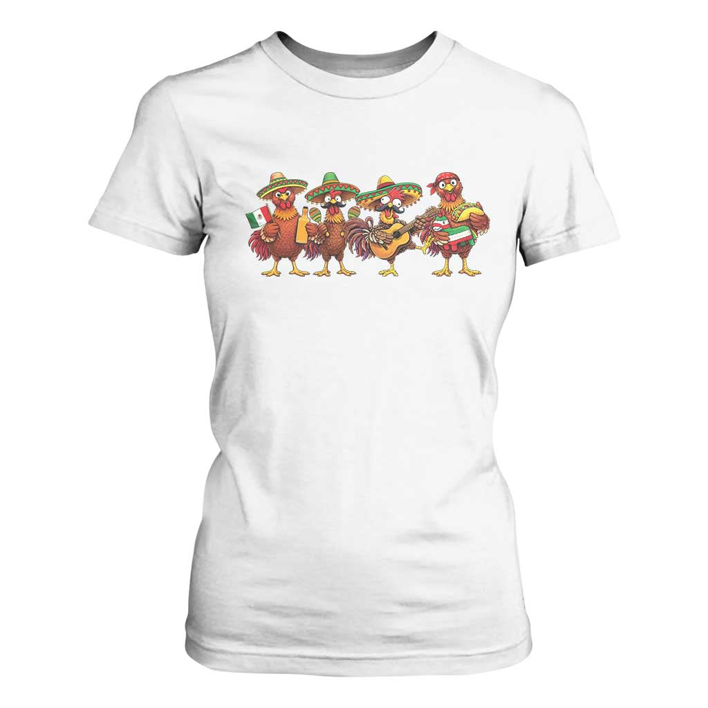 Funny Cinco De Mayo Chicken Squad T Shirt For Women Mexican Party Celebration Gift TS12 White Print Your Wear