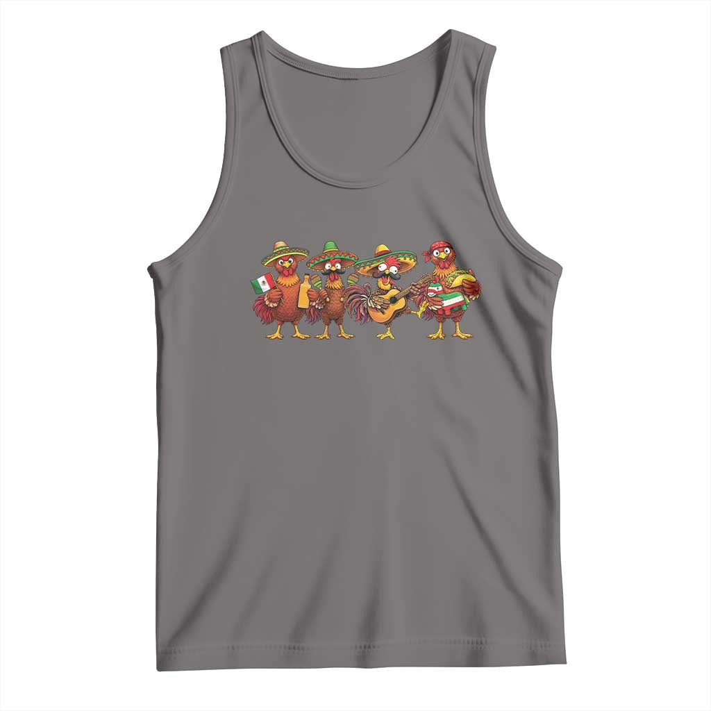 Funny Cinco De Mayo Chicken Squad Tank Top Mexican Party Celebration Gift TS12 Deep Heather Print Your Wear