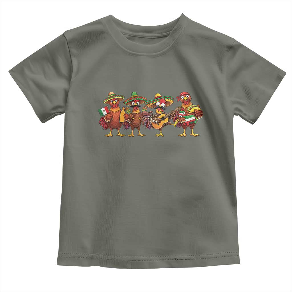 Funny Cinco De Mayo Chicken Squad Toddler T Shirt Mexican Party Celebration Gift TS12 Military Green Print Your Wear
