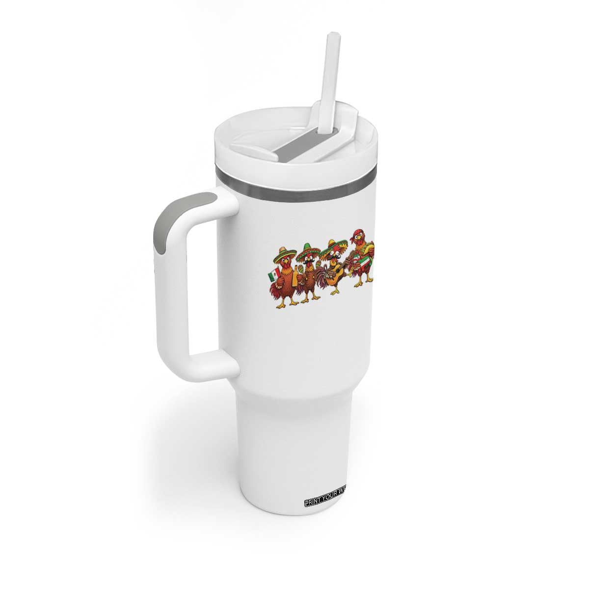 Funny Cinco De Mayo Chicken Squad Tumbler With Handle Mexican Party Celebration Gift TS12 Print Your Wear