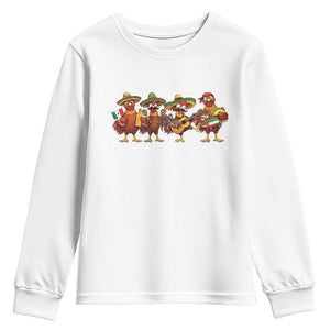 Funny Cinco De Mayo Chicken Squad Youth Sweatshirt Mexican Party Celebration Gift TS12 White Print Your Wear