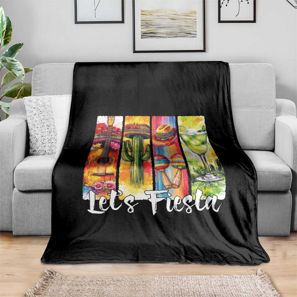 Lets Fiesta Throw Blanket Funny Cinco De Mayo Party Celebration TS12 Print Your Wear